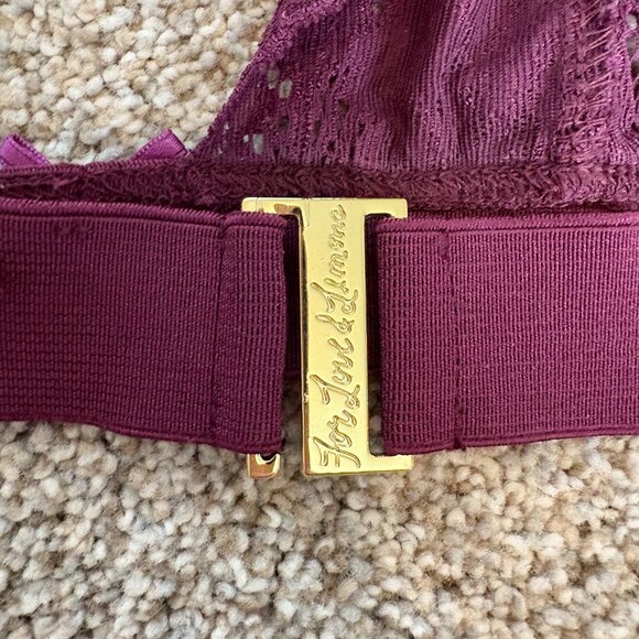 For Love & Lemons Skivvies Lace Bra Bralette Size M/L Maroon Lacy Sexy - Picture 8 of 13